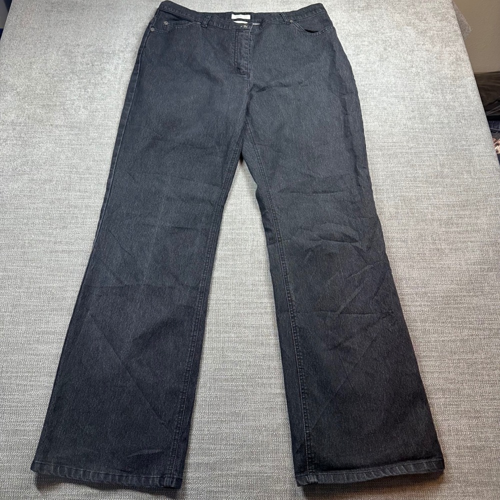 Christopher & Banks Jeans Women 12 Black‎ Stretch Straight Leg Denim